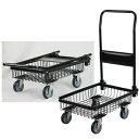 折りたたみバスケット台車 DIY・工具 物流・運搬器具 台車BCO-7236 台車 カート 荷台 大掃除 買い物 カゴ ブラック 折りたたみ コンパクト アウト...