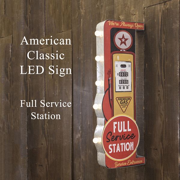 American Classic LEDサイン Full Service Station ライト・照明器具 インテリアライト LEDイルミネーションGB22303 アメリカ 田舎 クラシック 雰囲気作り 店舗 アクセント リビング