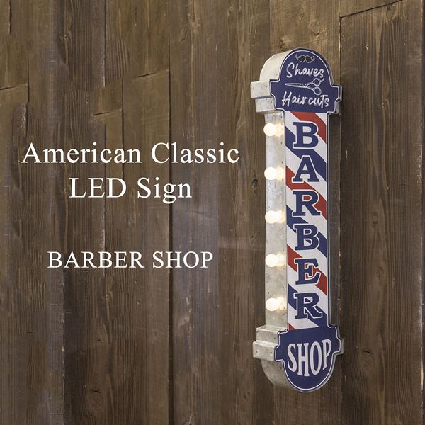 American Classic LEDサイン BARBER SHOP ライト・照明器具 インテリアライト LEDイルミネーションGB22300 アメリカ 田舎 クラシック 雰囲気作り 店舗 アクセント リビング