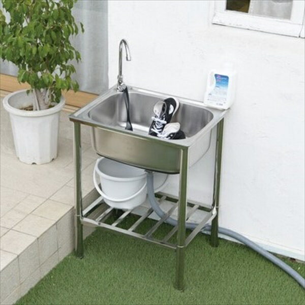 ＼FINALsale中!大幅値下／ 【ランキング1位受賞】 研究・実験用品 設備 シンク・流し台 屋外用ステンレス流し台a20841 FL-2725 屋外 水仕事 ラクラク 便利 水栓 蛇口付き ステンレス 流し台 収納棚