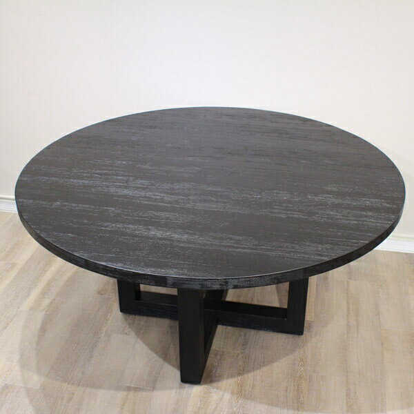 シックなラウンドテーブル 直径150cm テーブル ダイニングテーブルNP-124-22 円卓 ダイニング テーブル 大人数 木目 ブラック シック 店舗 丸型