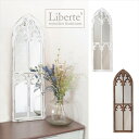 \本日300円クーポン進呈/【ランキング受賞】鏡 壁掛け Liberteリベルテ ウッデンウインドウミラー完成品 AS23172 ウォールミラー 飾る 小窓 ホワイト ブラウン 重厚感 エレガント 木 店舗 ディスプレイ