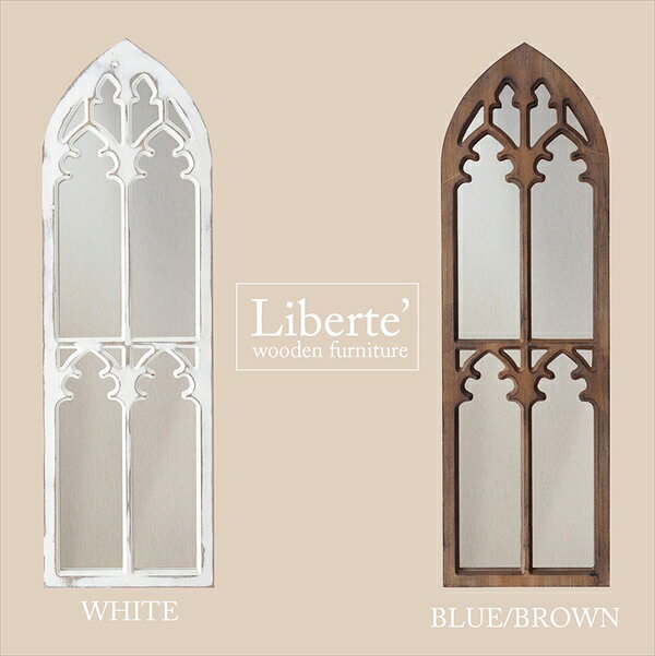 【ランキング獲得】 Liberteリベルテ ウッデンウインドウミラー 鏡 壁掛け完成品 AS23172 ウォールミラー 飾る 小窓 ホワイト ブラウン 重厚感 エレガント 木 店舗 ディスプレイ [2]