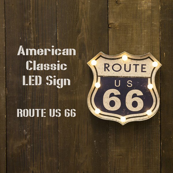 American Classic LED Sign AJNVbN ROUTE US 66 2Zbg A[g{[hGB22315GAK I[fB[Y CeA X fBXvC