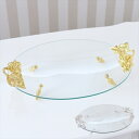 \300円OFFクーポン進呈/配膳用品・キッチンファブリック お盆・トレー アールヌーボー ガラストレーyts-4113 完成品 ゴージャス アンティーク風 お...