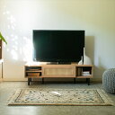 \300円OFFクーポン進呈/収納家具 テレビ台・ローボード マルシェ 120cmローボード ナチュラルなラタン風素材が特徴のテレビ台910218831 K18...