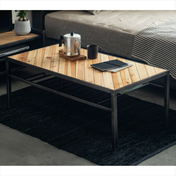 \本日300円クーポン進呈/テーブル センターテーブル ローテーブル トリニティ ヴィンテージ風質感のアイアン×天然木センターテーブル864002463 K20...