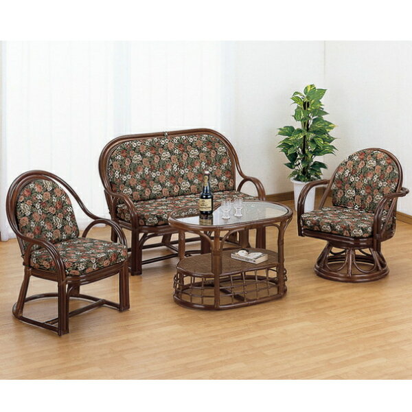 籐リビング4点セット Y1000ABC テーブル センターテーブル・ローテーブルY1000ABC 完成品 ラタン 藤 今枝商店 ラタンテーブル ラタンチェア テ...