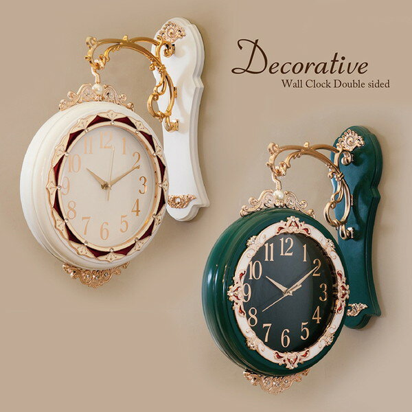 Decorative Wall Clock デコラティブ ウォールクロック Double sided 置き時計 掛け時計 掛け時計RS10981 RS10987 両面ウォールクロック 時計 クラシック アンティーク お洒落 ローマ数字 アラビア数字