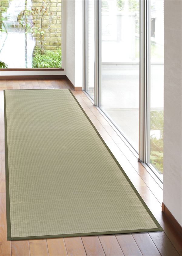 い草無地廊下敷「つどい」80×640cm カーペット マット 畳 マット 廊下敷き 階段マットTSN341754 日本製 夏 涼しげ オールシーズン 和室 マット 敷物 高級感 接客 来客 おもてなし 日常 国産 い草 [2]