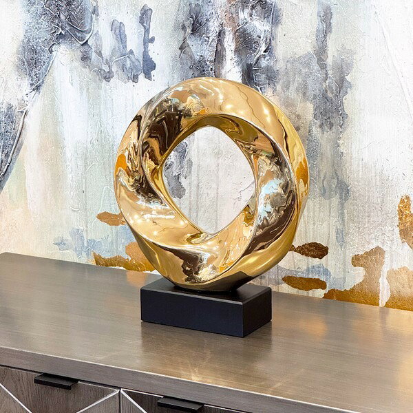 彫刻】右手 金属製置物 木製台座 オブジェ 美術工芸品 モダンアート 手