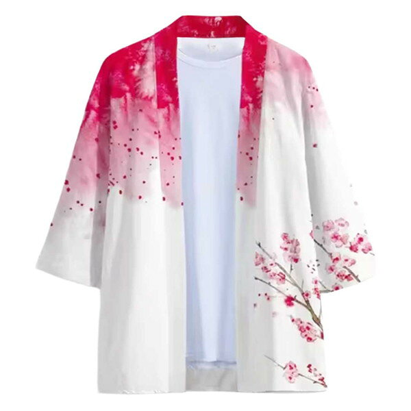 法被 梅花ノ調法被 和服 お祭り用品 はっぴ 梅の花 梅色と白 大人用 子供用 羽織 ...