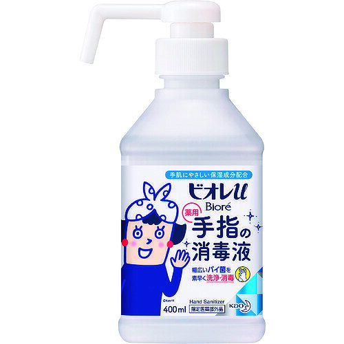特長 ●手指・皮膚の洗浄・消毒。 ●エタノールを溶剤として使用。エタノールは55.5w/v％配合、体積パーセントで表すと65vol％に相当します。 ●有効成分（ベンザルコニウム塩化物0.05w/v%） ●手肌にやさしい保湿成分配合。 ●すばやくなじみ、さらっとした使用感です。 用途 ●そのまま手指に塗布又は塗擦する。ポンプはゆっくり押して適量（500円玉程度）を取る。＊ポンプは押し切らないようにする。 ●およそ15秒間、両手にまんべんなく塗り広げる。 ●アルコールが完全に揮発するまで両手を擦り合わせる。 仕様 ●容量(ml)：400 ●タイプ：本体 ●薬用手指の消毒液 ●指定医薬部外品 材質 ●成分:エタノール、グリセリン、中鎖脂肪酸トリグリセリド、乳酸Na 質量・質量単位 ●419.0g 注意事項 ●アルコール過敏症や肌の弱い人は使用しないこと。 ●湿疹、皮フ炎（かぶれ、ただれ）等の皮フ障害のある時は使用しないこと。 ●次の人は使用しないこと。患部が広範囲の人。深い傷やひどいやけどの人。 ●火気注意。直射日光の当たらない涼しい所に保管する。小児の手の届かない所に保管する。他の容器に入れ替えない。 ●ポンプは押し切らないようにすること。押しきって使うと手から液がこぼれ、衣服・フローリングの床・樹脂の素材などが変色、損傷する。 【メーカー名】花王（株） 【メーカー品番】251039