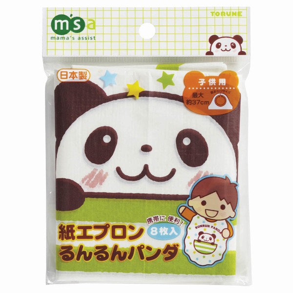 【メール便対応】トルネ（TORUNE）　紙エプロン るんるんパンダ　【品番：P-3154】