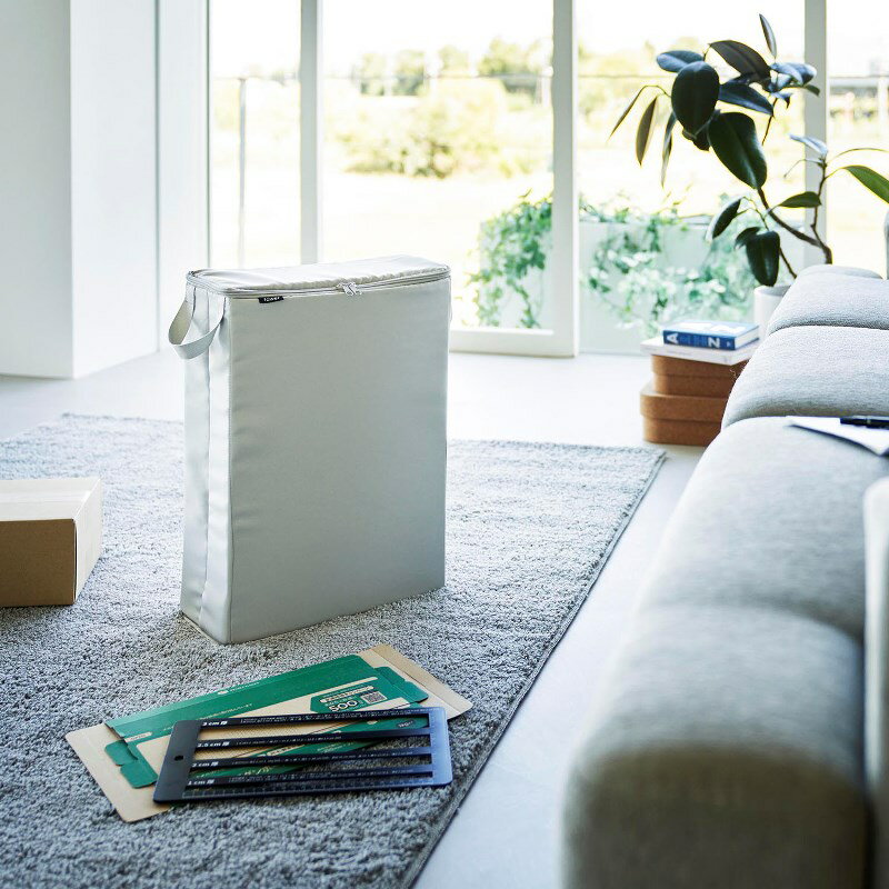 山崎実業　フリマ梱包資材収納ボックス タワー ライトグレー 4903208047814　【品番：04781】