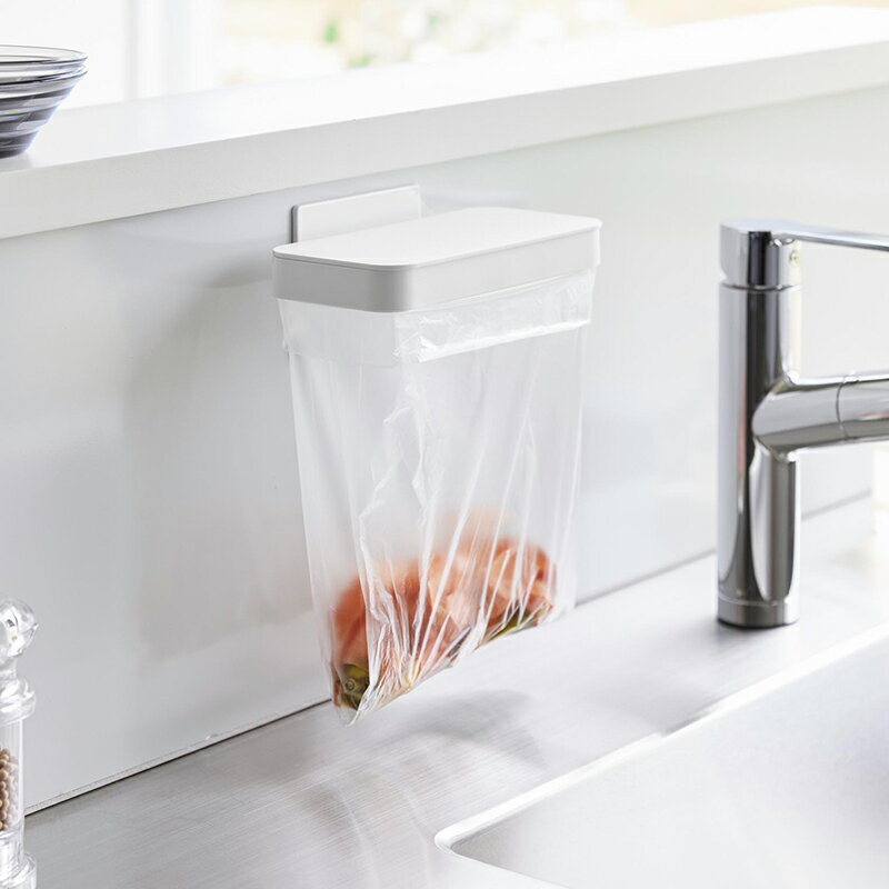 山崎実業　マグネット蓋付きポリ袋ホルダー タワー ホワイト 4903208019194　【品番：01919】