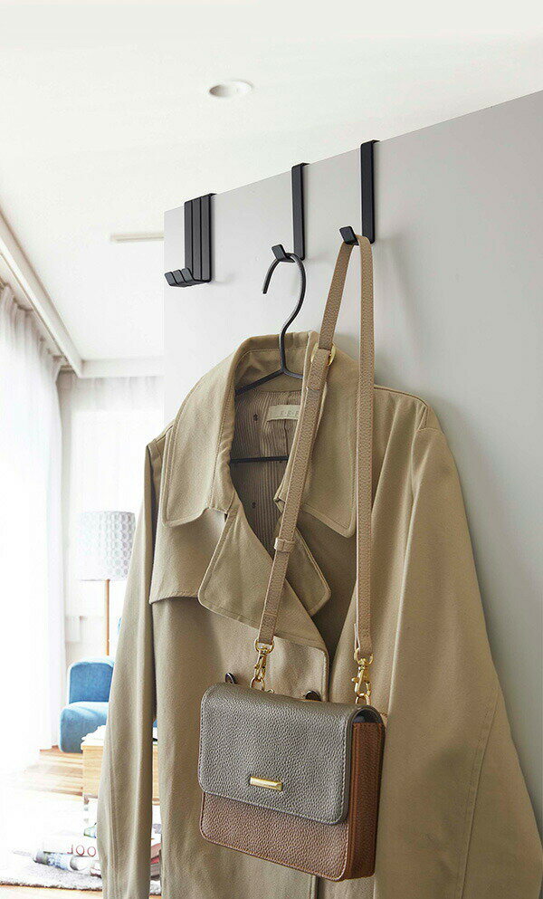 【メール便対応】山崎実業 ドアハンガー スマート 5個組 ブラック 【品番:04891】 [2]