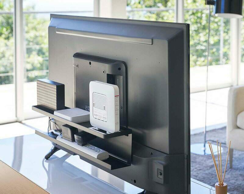 山崎実業　テレビ裏収納ラック スマート　ブラック　【品番：04484】
