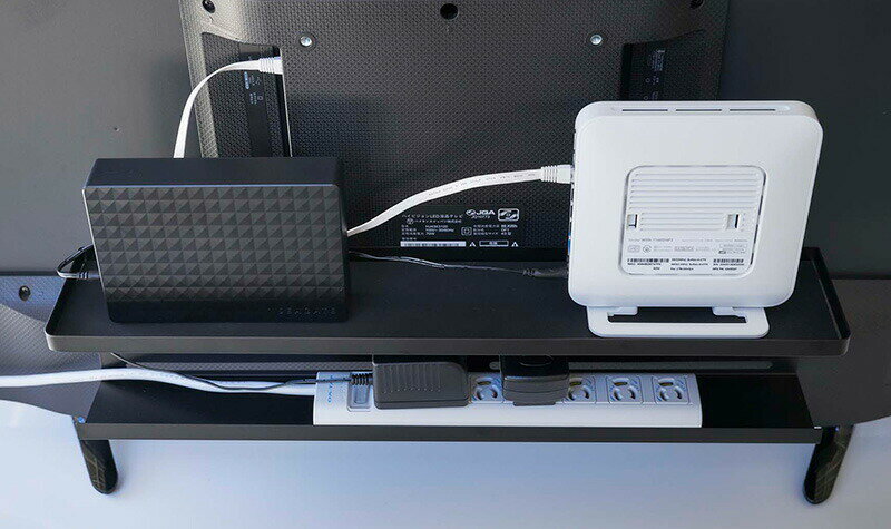 山崎実業　テレビ裏収納ラック スマート　ブラック　【品番：04484】