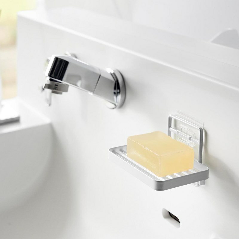 山崎実業　フィルムフックソープトレー タワー ホワイト　【品番：04540】