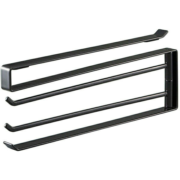 【メール便対応】山崎実業　戸棚下布巾ハンガー タワー　ブラック　【品番：07114】