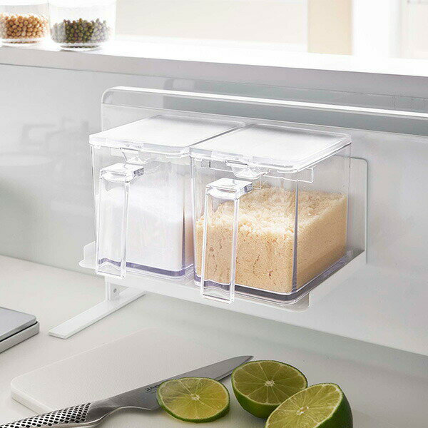 山崎実業　マグネット調味料ストッカーラック タワー　ホワイト　【品番：05132】