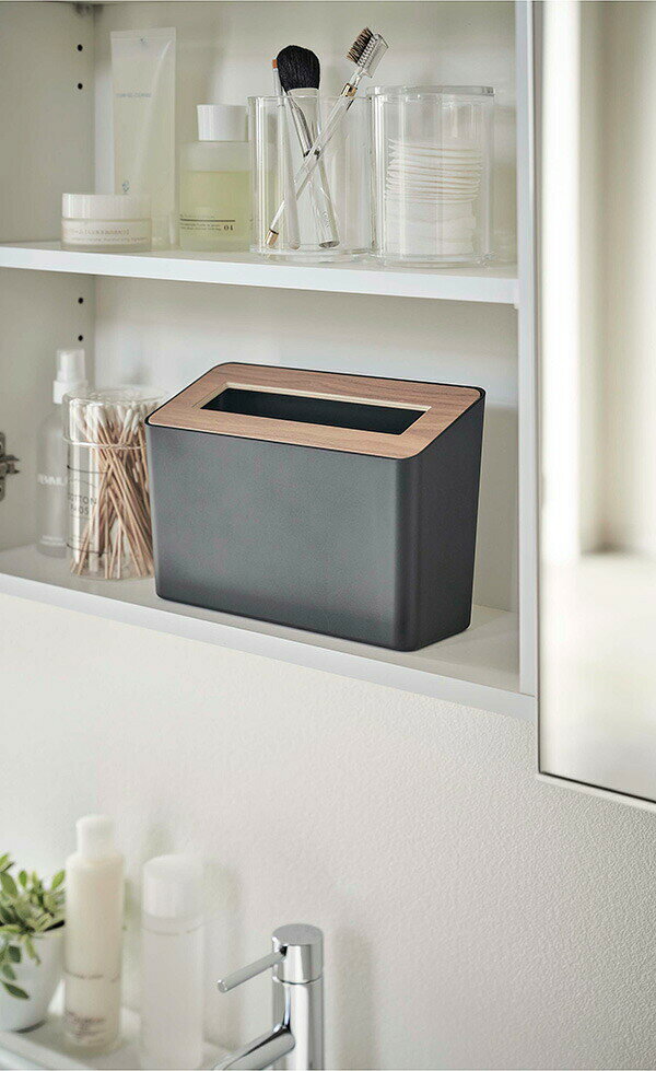 山崎実業 蓋付き卓上ゴミ箱 リン ブラウン 【品番:05230】 [2]