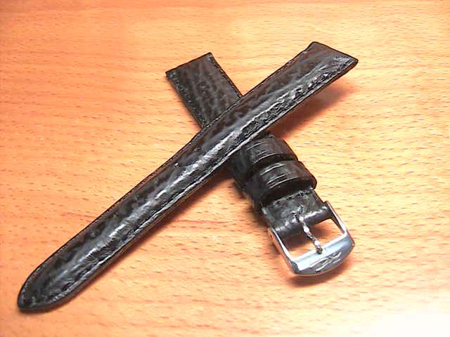 14mm時計バンド(腕時計)ベルト14ミリ ズッコロ 牛革 カーフ (シャークスキン サメ 型押し) 時計ベルト・バンド バネ棒サービス 14ミリ 黒色 腕時計用 時計ベルト 時計用バンド 525円で販売していますバネ棒をサービスでお付けします。