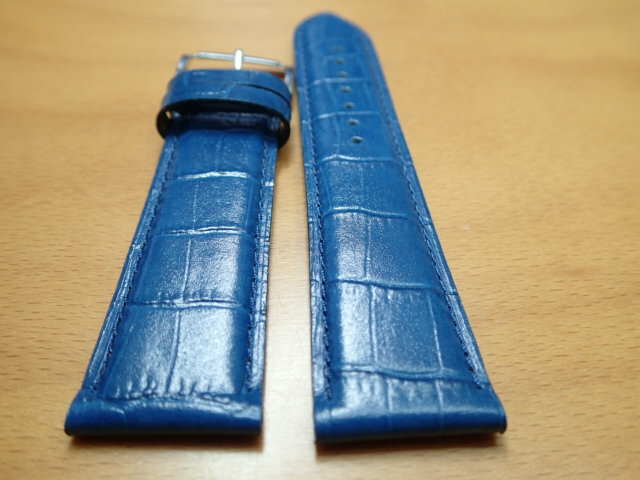22mm ネイビー 紺 スコッチガード・レザーの時計バンド 汗や水をはじく時計ベルト バンド 525円で販売していますバネ棒をサービスでお付けします