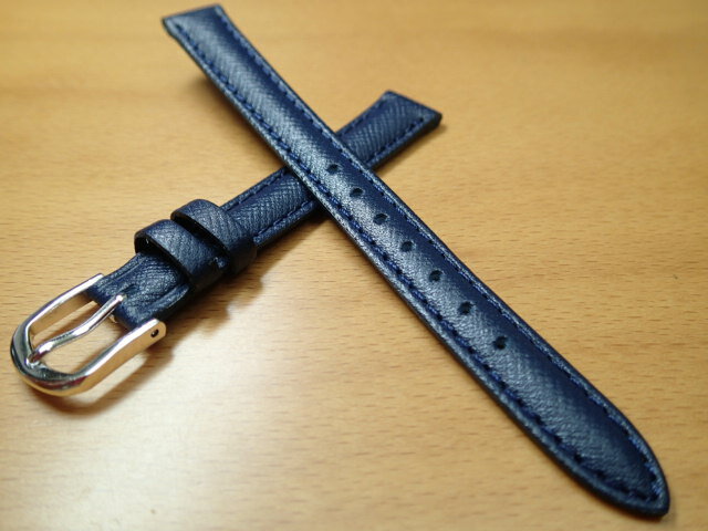 11mm 〜 14mm 時計バンド (腕時計) ベルト カーフ 牛革 紺 (ネイビー) バネ棒 サービス 腕時計用 時計ベルト 時計用バンド 525円で販売していますバネ棒をサービスでお付けします