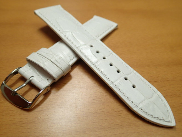 22mm〜30mm 時計バンド (腕時計） カーフ 牛革 型押し ホワイト 白 バネ棒 サービス 腕時計用 時計ベルト 時計用バンド 525円で販売していますバネ棒をサービスでお付けします