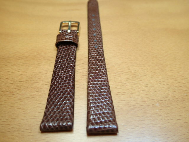 8mm 〜 15mm 時計バンド (腕時計) ベルト リザード (トカゲ) チョコ (こげ茶) バネ棒 サービス 腕時計用 時計ベルト 時計用バンド 525円で販売していますバネ棒をサービスでお付けします