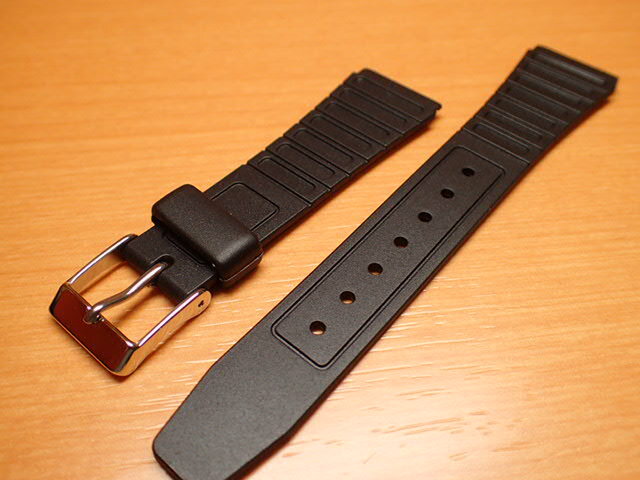 19mm 時計バンド(腕時計)ベルト19ミリ 時計ベルト・バンド バネ棒 サービス付き 19mm 防水ウレタンラバーベルト 黒色 腕時計用