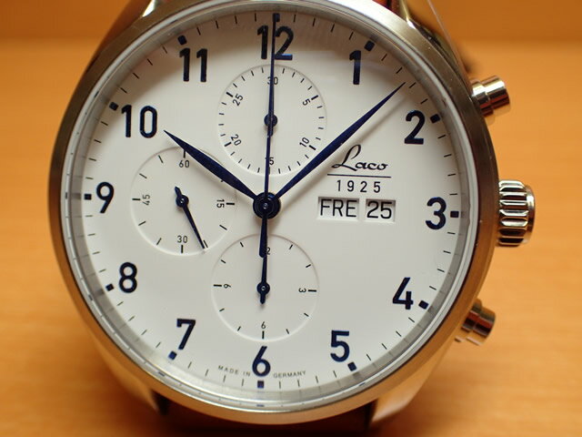 ラコ 腕時計 Laco クロノグラフウォッチシリーズ CHICAGO シカゴ 自動巻き 861584優美堂のLaco ラコ腕時計はメーカー保証2年つきの正規販売店商品です。お手続き簡単な分割払いも承ります。月づきのお支払い途中で一括返済することも出来ますのでご安心ください。