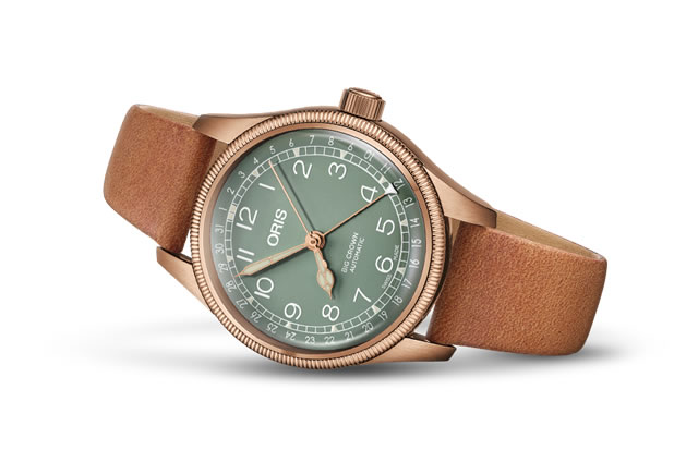 オリス 時計 ビッグクラウン ポインターデイト ブロンズ製ケース 36mm ビンテージボーイズサイズ ライトグリーン文字盤 レザーベルト 腕時計 75477493167 レザーベルト 送料無料 正規輸入品 お手続き簡単な分割払いも承ります。