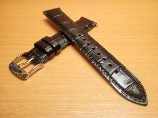 10mm〜22mm ブラック (黒)色 時計バンド (腕時計) ベルト クイックレバー (バネ棒つき) 牛革型押し 時計ベルト 時計用バンド フォーマルハウト BKL040