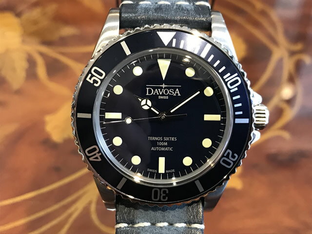 ダボサ 腕時計 DAVOSA Ternos Sixties テルノス シックスティズ 自動巻 機械式 ブルー/レザー 腕時計 161.525.45 メンズ 40mm 正規輸入品 9827056 お手続き簡単な分割払いも承ります。月づきのお支払い途中で一括返済することも出来ますのでご安心ください。