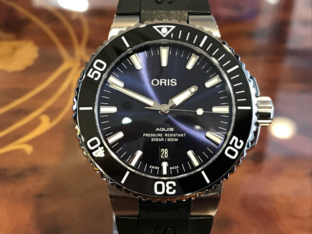 オリス 時計 アクイス デイト 腕時計 Oris Aquis date 73377304135R 送料無料 正規輸入品 ブルー(ネイビー)ダイヤル ラバーベルト ストラップ お手続き簡単な分割払いも承ります。月づきのお支払い途中で一括返済することも出来ますのでご安心ください。