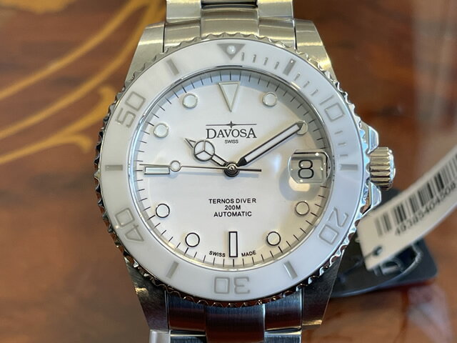  ダボサ 腕時計 DAVOSA Ternos テルノス ミディアム 自動巻 機械式 ダイバー 腕時計 166.195.10 ホワイト 男女兼用 サイズ 36.5mm 正規輸入品 9827047 お手続き簡単な分割払いも承ります
