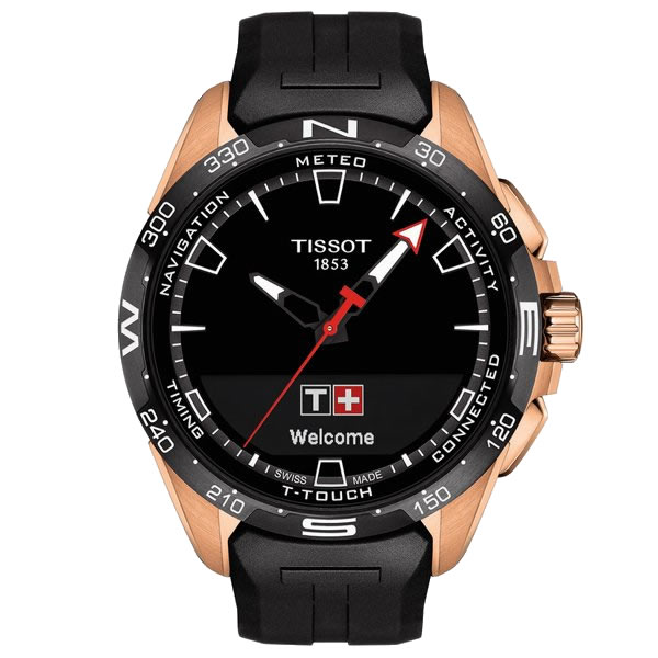 【あす楽】 TISSOT ティソ 腕時計 ティソ T-タッチ コネクト ソーラー 太陽光発電 スマートフォンと接続可能 スマートウォッチ チタンケースブラック文字盤 シリコンストラップ T1214204705102 【正規代理店商品】