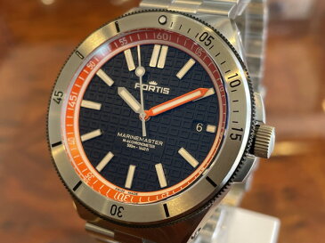 【あす楽】 FORTIS フォルティス マリンマスターM-44 アンバー・オレンジ ステンレススチールブレスレット仕様 腕時計 44mm Ref.F8120014 【日本正規代理店商品】お手続き簡単な分割払いも承ります。