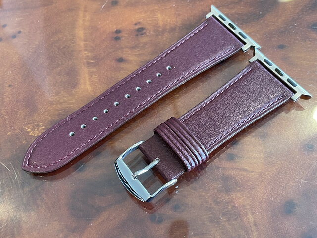 アップルウォッチ 41mm 40mm 38mm 対応 取り付け可能 アダプター付き スコッチガード 腕時計ベルト バンド 牛革 22mm 汗・水に強い撥水仕様