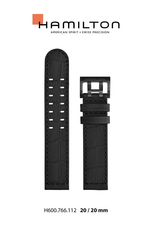 HAMILTON ハミルトン 腕時計 カーキ アビエイション コンバーター 専用 純正 ベルト バンド 革 レザー（牛革型押し） ベルト 20mm H690766112