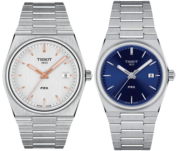 TISSOT ティソ 腕時計 PRX ピーアールエックス クォーツ ペアウォッチ 【シルバー 40mm と ブルー 35mm】 T1374101103100_T1372101104100 ペアウォッチ