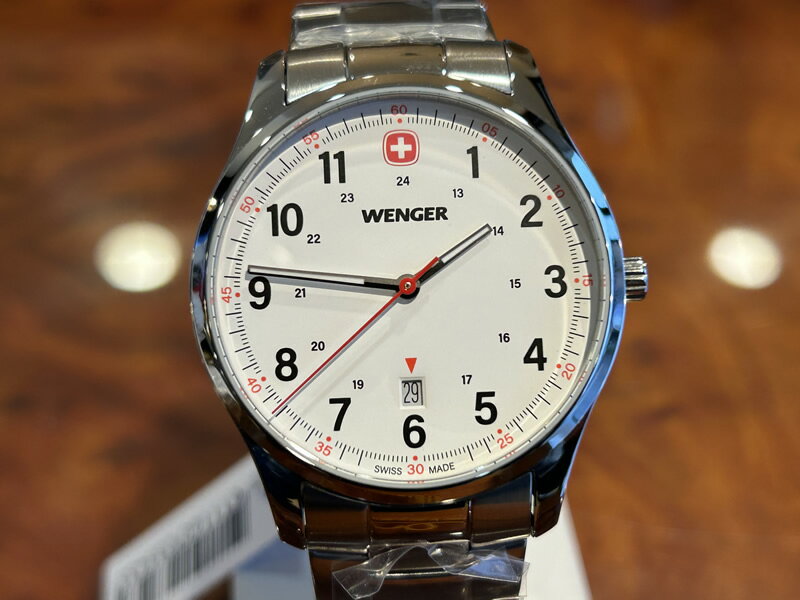 ウェンガー 腕時計（メンズ） 【あす楽】 ウェンガー WENGER 腕時計 CITY SPORT シティスポーツ 42mm ホワイト文字盤 01.1441.133 クォーツ 国内正規品 優美堂のウェンガーは安心のメーカー保証3年付き日本正規商品です