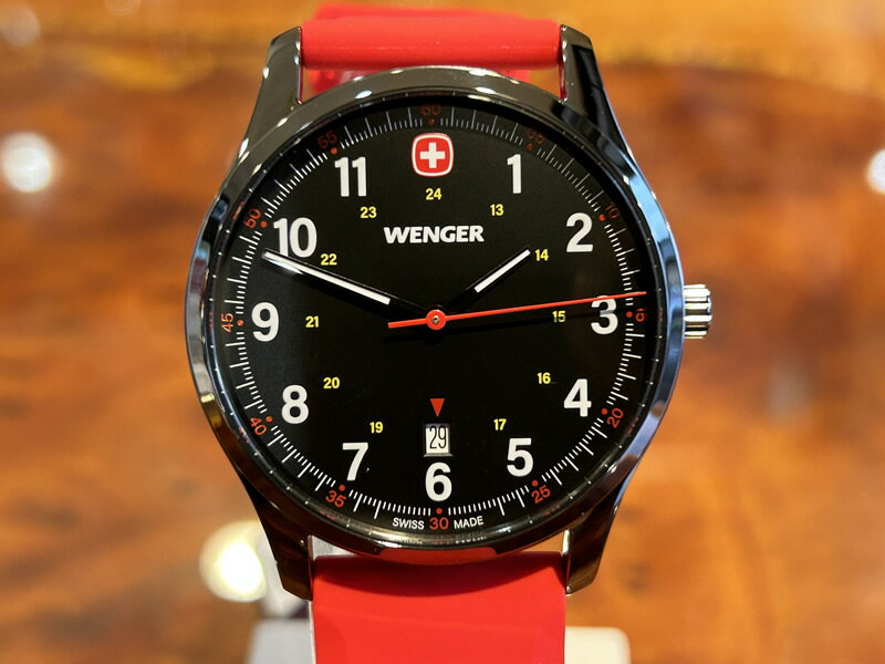 ウェンガー 腕時計（メンズ） 【あす楽】 ウェンガー WENGER 腕時計 CITY SPORT シティスポーツ 42mm ブラック文字盤 01.1441.130 クォーツ 国内正規品 優美堂のウェンガーは安心のメーカー保証3年付き日本正規商品です