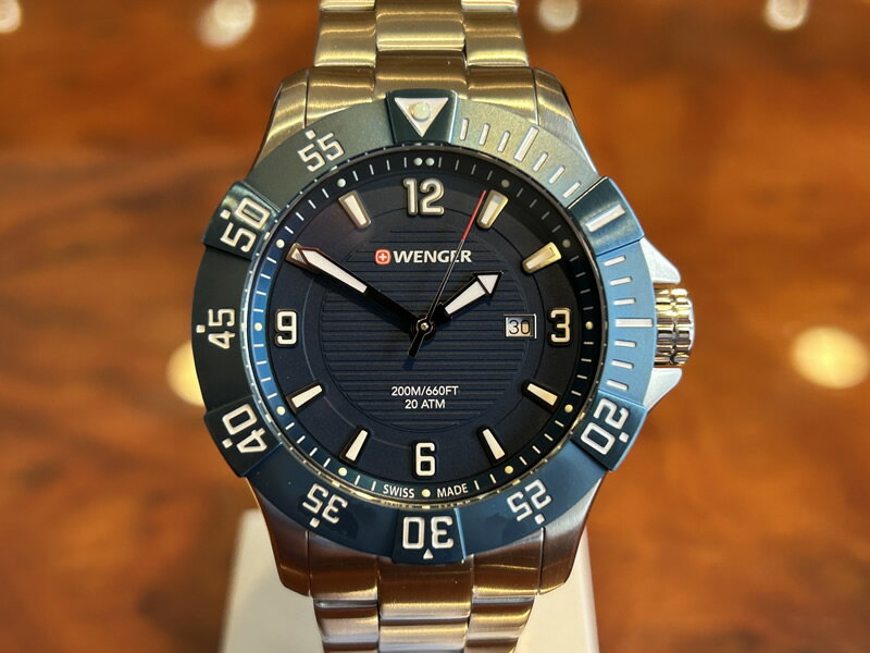 ウェンガー 腕時計（メンズ） ウェンガー WENGER 腕時計 Seaforce シーフォース 43mm ネイビーブルー文字盤 01.0641.133 クォーツ 国内正規品 優美堂のウェンガーは安心のメーカー保証3年付き日本正規商品です【あす楽】