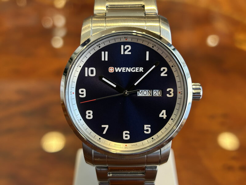 ウェンガー 腕時計（メンズ） 【あす楽】 WENGER (ウェンガー) 腕時計 アティチュード Attitude ネイビー 文字盤 01.1541.121e優美堂のウェンガーは安心のメーカー保証3年付き日本正規商品です。
