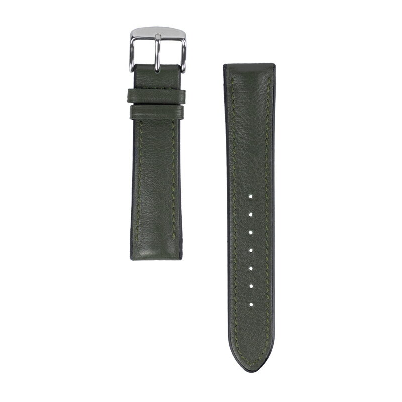 時計 バンド ベルト 牛革 裏ラバー グリーン 緑色 20mm 22mm BCE071G