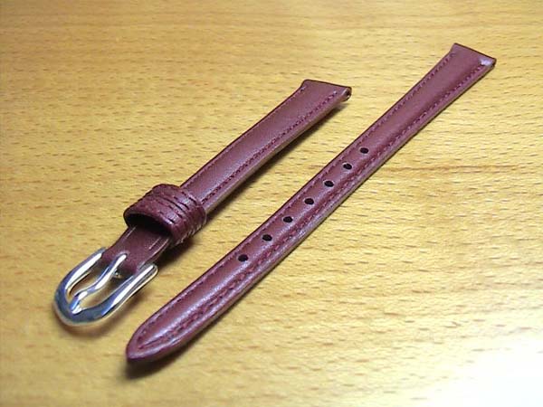 10mm時計バンド(腕時計)ベルト10ミリ 牛革 時計バンド 時計ベルト バネ棒 サービスつき 10mm ワイン 腕時計用 時計ベルト 時計用バンド